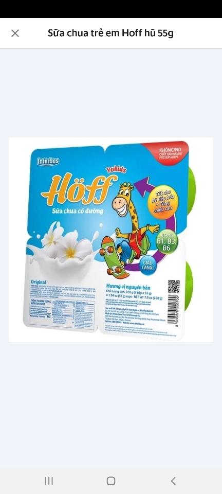 Sữa chua trẻ em Hoff hũ 55g-duoc-ban-tai-HKD CỬA HÀNG DIỆU THƯ