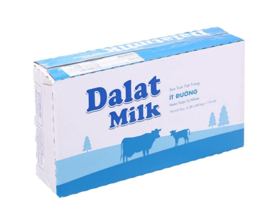 Thùng 48 hộp Dalatmilk, ít đường, hộp 110ml-duoc-ban-tai-HKD CỬA HÀNG DIỆU THƯ