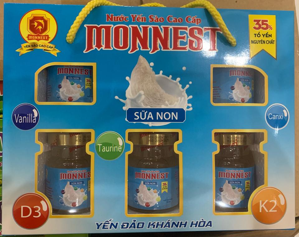 Lốc Sữa Non Monnest 35% Yến -duoc-ban-tai-NPP BẢO CHÂU HP PHÂN PHỐI YẾN SÀO CAO CẤP SUNNEST MONNEST