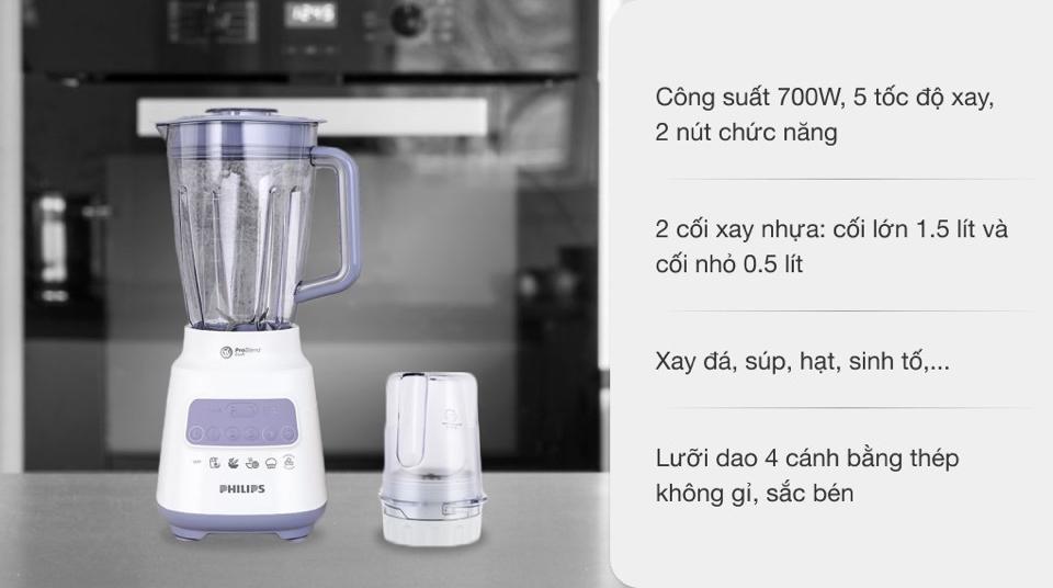 Sinh tố Philips 2 cối HR2221/001-duoc-ban-tai-VINHTÂM MEDIA MART