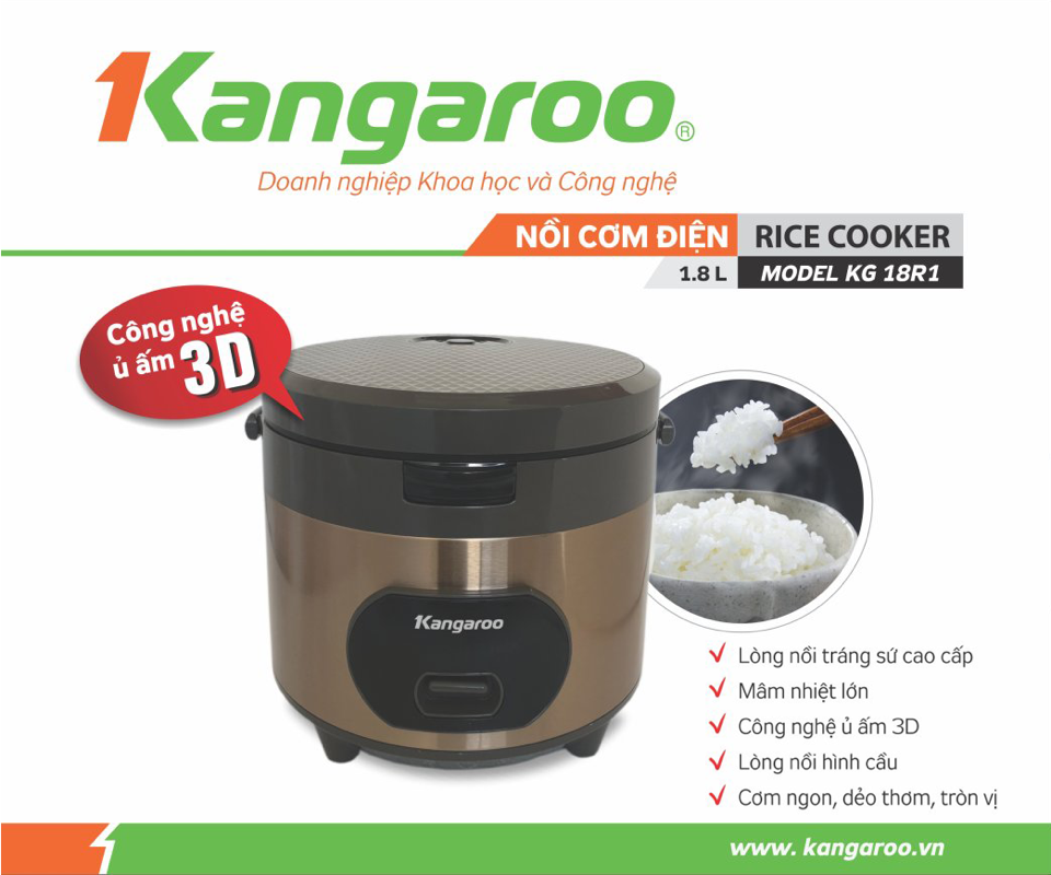 Nồi Cơm Kanggaroo 1.8lit KG 18R1-duoc-ban-tai-VINHTÂM MEDIA MART