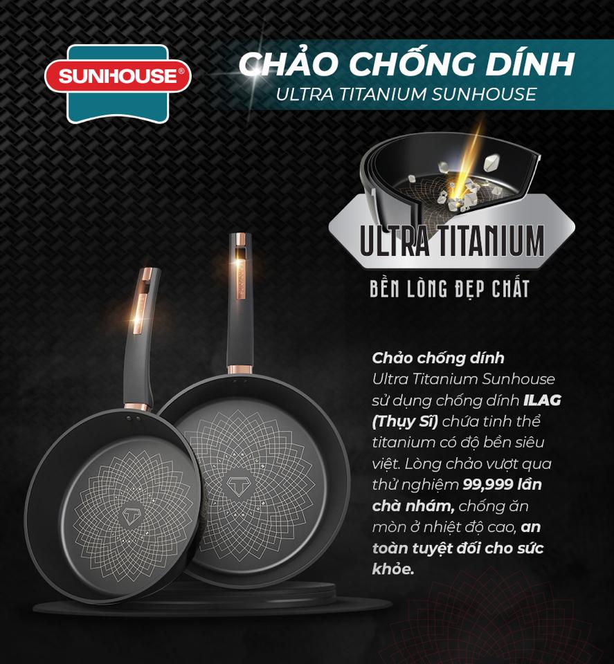 Chảo ST26B Ultra titanium Sunhouse-duoc-ban-tai-VINHTÂM MEDIA MART