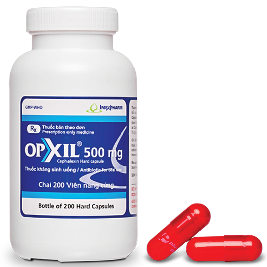 Opxil 500 (Cefalexin 500mg) C/200v T/56Chai IMP-duoc-ban-tai-QUẦY THUỐC MỸ AN 2