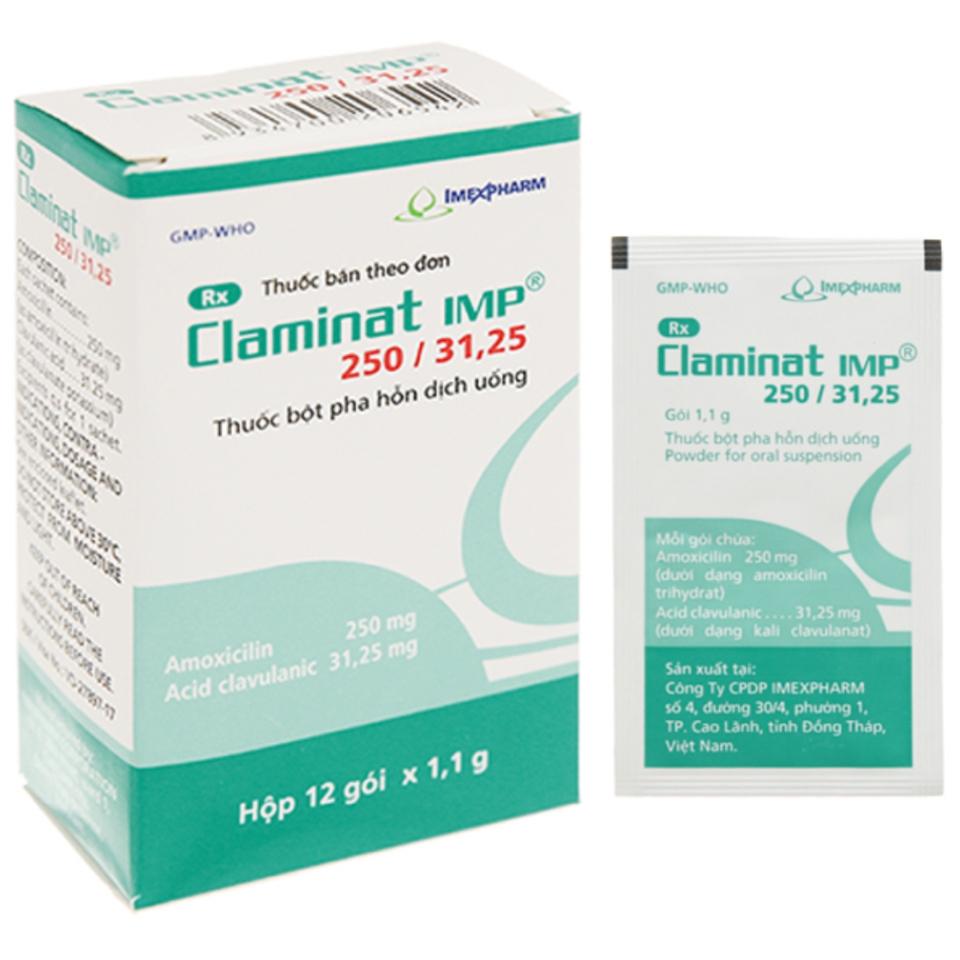 Claminat 250mg/31.25mg H/12g IMP-duoc-ban-tai-CÔNG TY TNHH DƯỢC PHẨM THÁI PHÚC AN