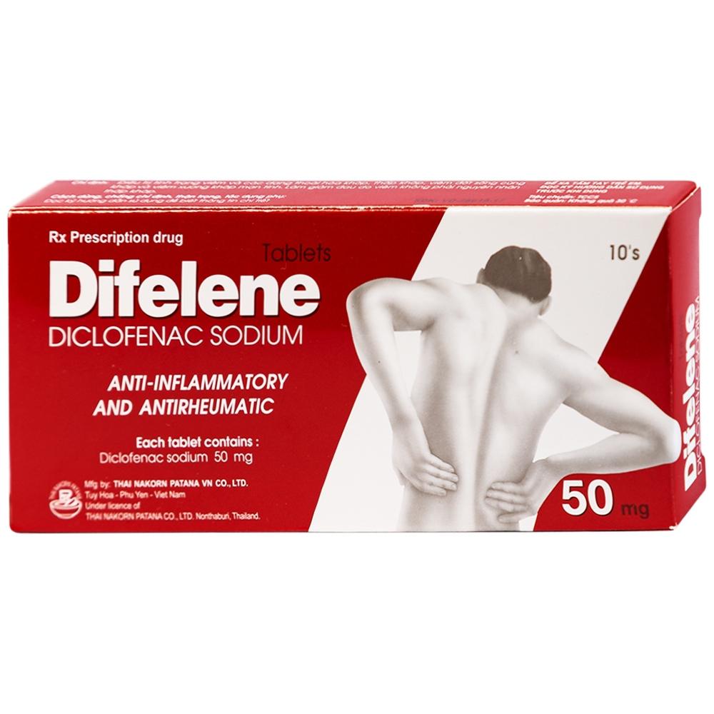 Difelene (Diclo 50mg) H/10v Thailand-duoc-ban-tai-CÔNG TY TNHH DƯỢC PHẨM THÁI PHÚC AN