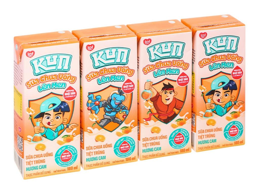 Sữa chua uống KUN Hương Cam (180ml)-duoc-ban-tai-Tạp Hoá Nguyên Ngọc