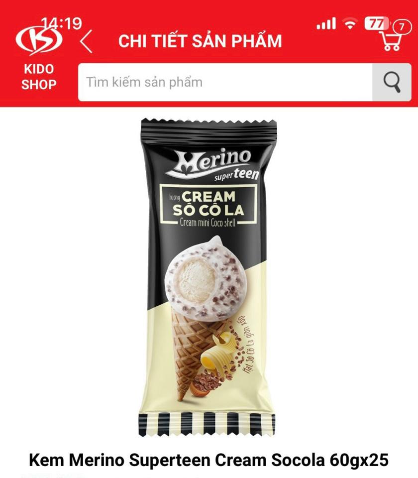 Kem ốc quế Merino Cream Socola-duoc-ban-tai-Hoàng Huyền