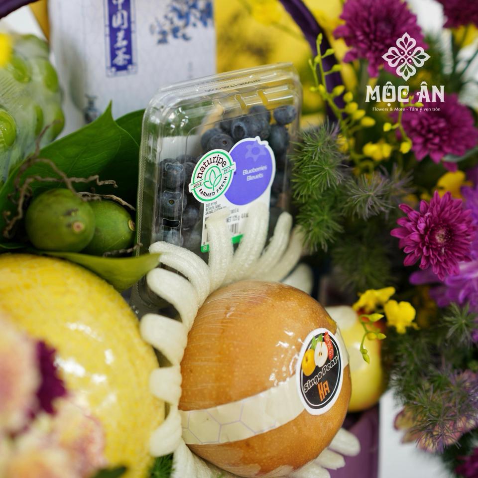 Giỏ Hoa Quả Tông Tím Vàng Nho Lê Dưa Kiwi Trà Thuốc-duoc-ban-tai-HOA LỄ MỘC ÂN