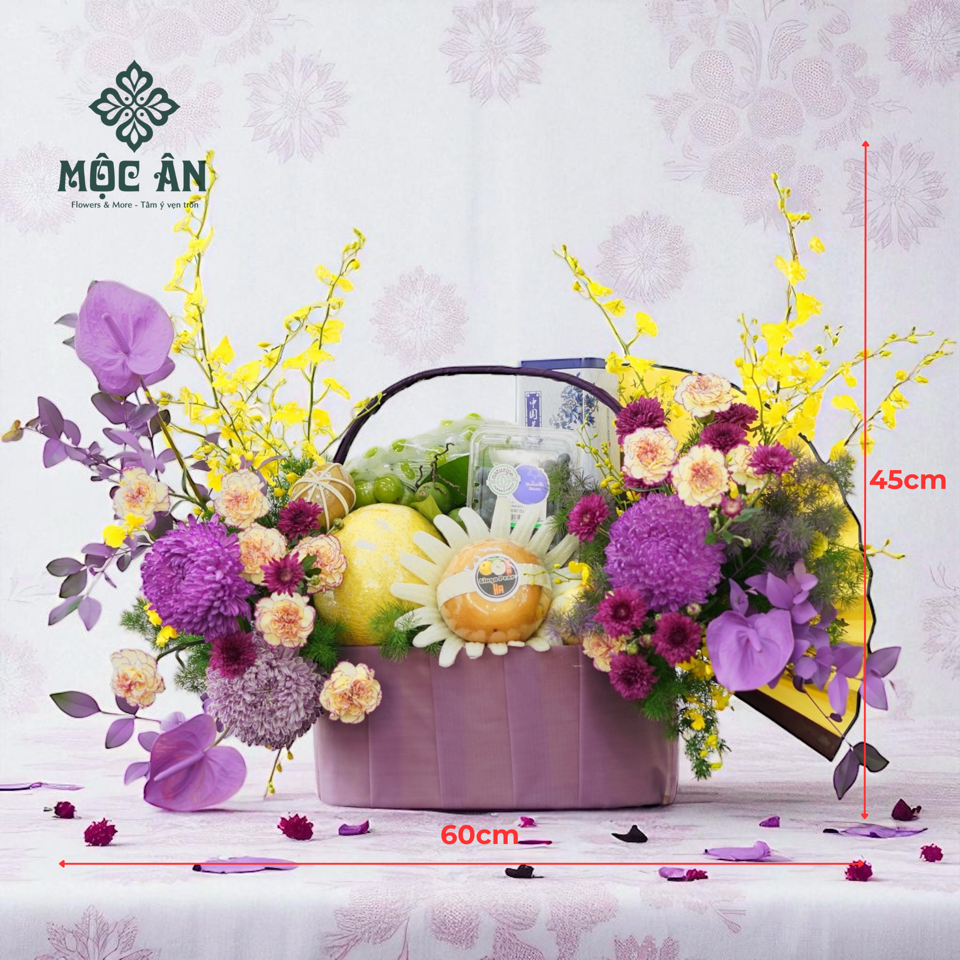 Giỏ Hoa Quả Tông Tím Vàng Nho Lê Dưa Kiwi Trà Thuốc-duoc-ban-tai-HOA LỄ MỘC ÂN