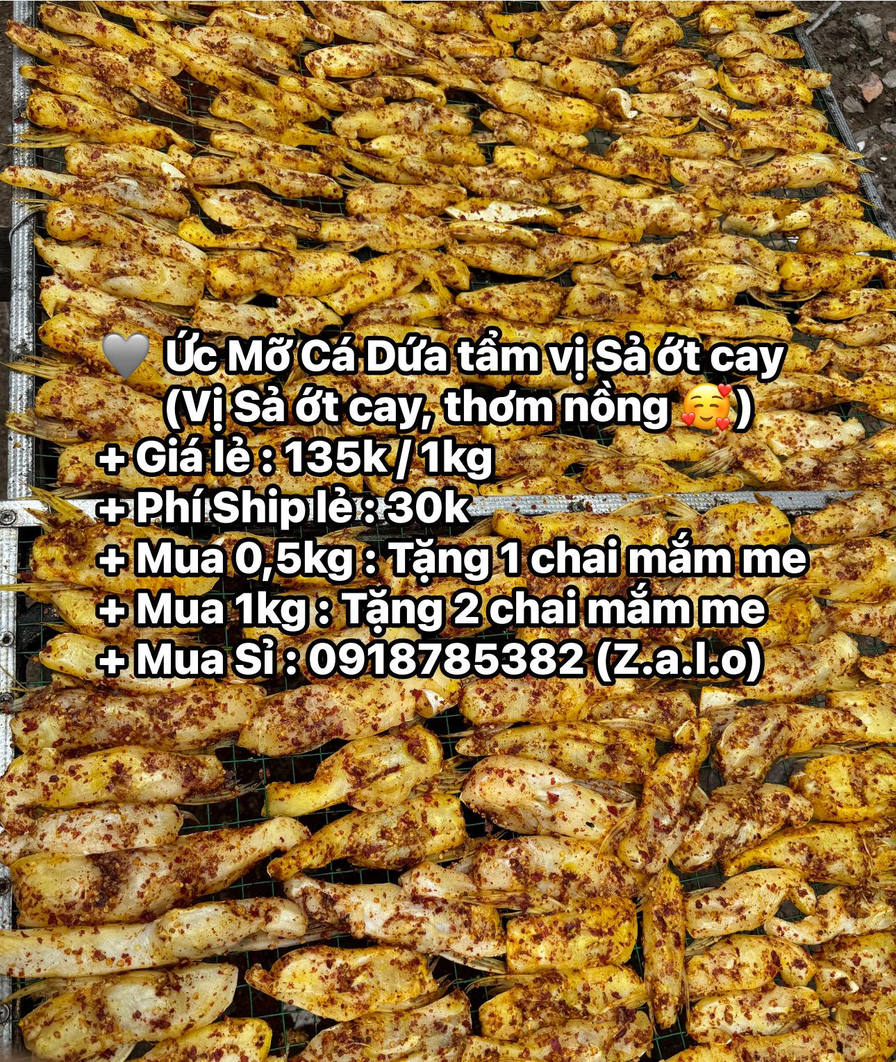 Ức Mỡ Cá Dứa tẩm vị Sả ớt cay 1kg-duoc-ban-tai-Mắm Thanh Hiền - Bà Giáo Thảo 9999