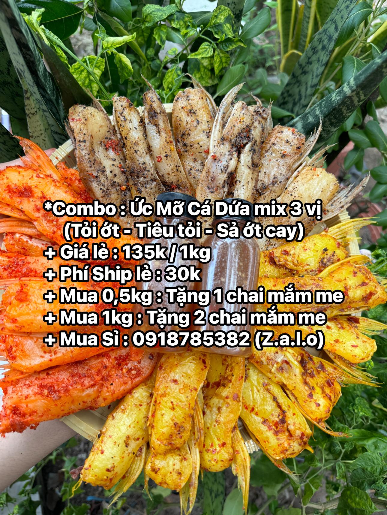 Combo - Ức Mỡ Cá Dứa mix 3 vị, 1kg-duoc-ban-tai-Mắm Thanh Hiền - Bà Giáo Thảo 9999