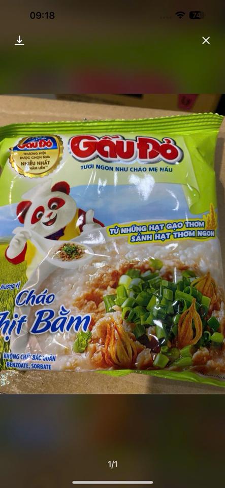 Cháo ăn liền Gấu đỏ - Thùng x30 gói ( mỗi gói 50g )-duoc-ban-tai-Siêu Thị Mini - Gia Đình Food