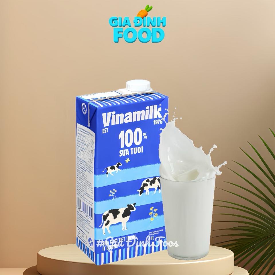 Sữa Tươi VNM 1Lít - Ít đường-duoc-ban-tai-Siêu Thị Mini - Gia Đình Food