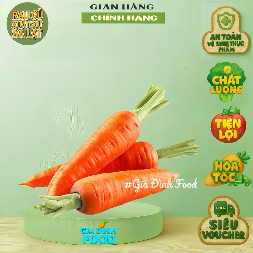 Cà Rốt Đà Lạt 500g - Nông Sản Tự Trồng-duoc-ban-tai-Siêu Thị Mini - Gia Đình Food