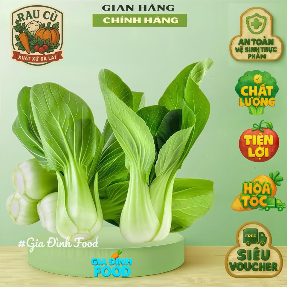 Cải Thìa Đà Lạt 600g, CẢI CHÍP tươi ngon - Hàng nhập về mỗi ngày, đảm bảo tươi ngon, chất lượng - Ship hoả tốc-duoc-ban-tai-Siêu Thị Mini - Gia Đình Food