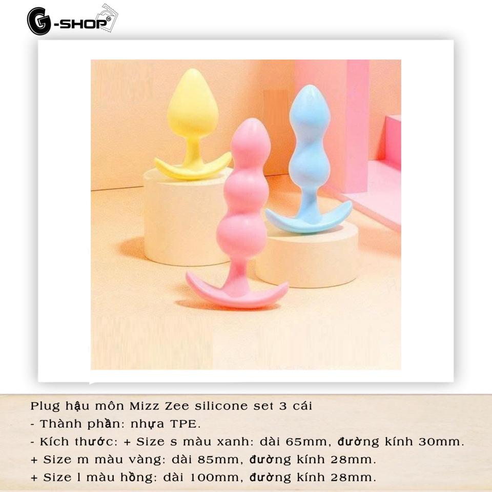 Plug hậu môn Mizz Zee silicone set 3 cái chính hãng-duoc-ban-tai-G-shop