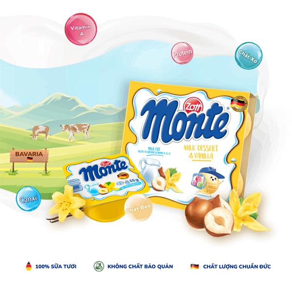 Váng sữa Monte - Vị Vani-duoc-ban-tai-BỐNG XINH 135 QUY HOÁ