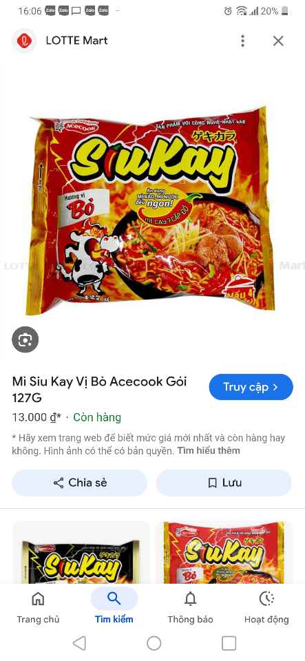 Mì siêu cay vị bò-duoc-ban-tai-Nguyễn dung