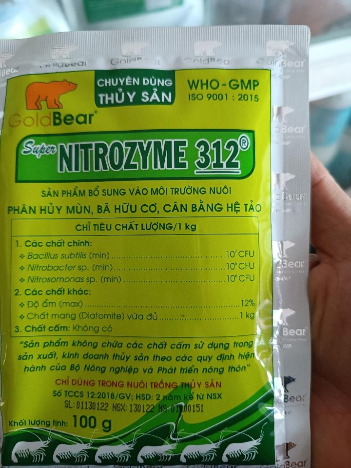 GV Nitrozyme 312-duoc-ban-tai-ĐẠI LÝ THỨC ĂN - THUỐC - VÔI - HOÁ CHẤT THỦY SẢN TUYẾT QUYỀN