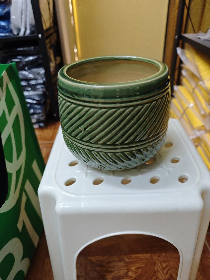 Chậu Xanh Nhỏ Vân Chéo (C: 15cm, M: 14cm)-duoc-ban-tai-TẠP HOÁ 805