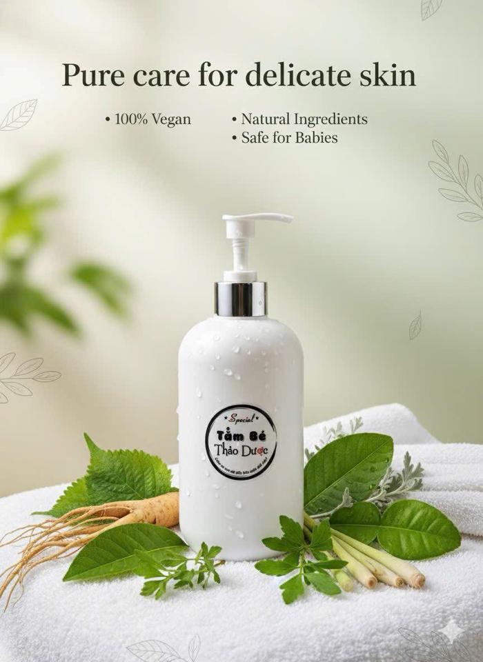Tắm bé - Thảo dược thuần chay Special (chai 500ml)-duoc-ban-tai-Siêu thị Special