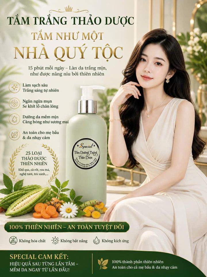 Tắm dưỡng da - Thảo dược thuần chay Special-duoc-ban-tai-Siêu thị Special