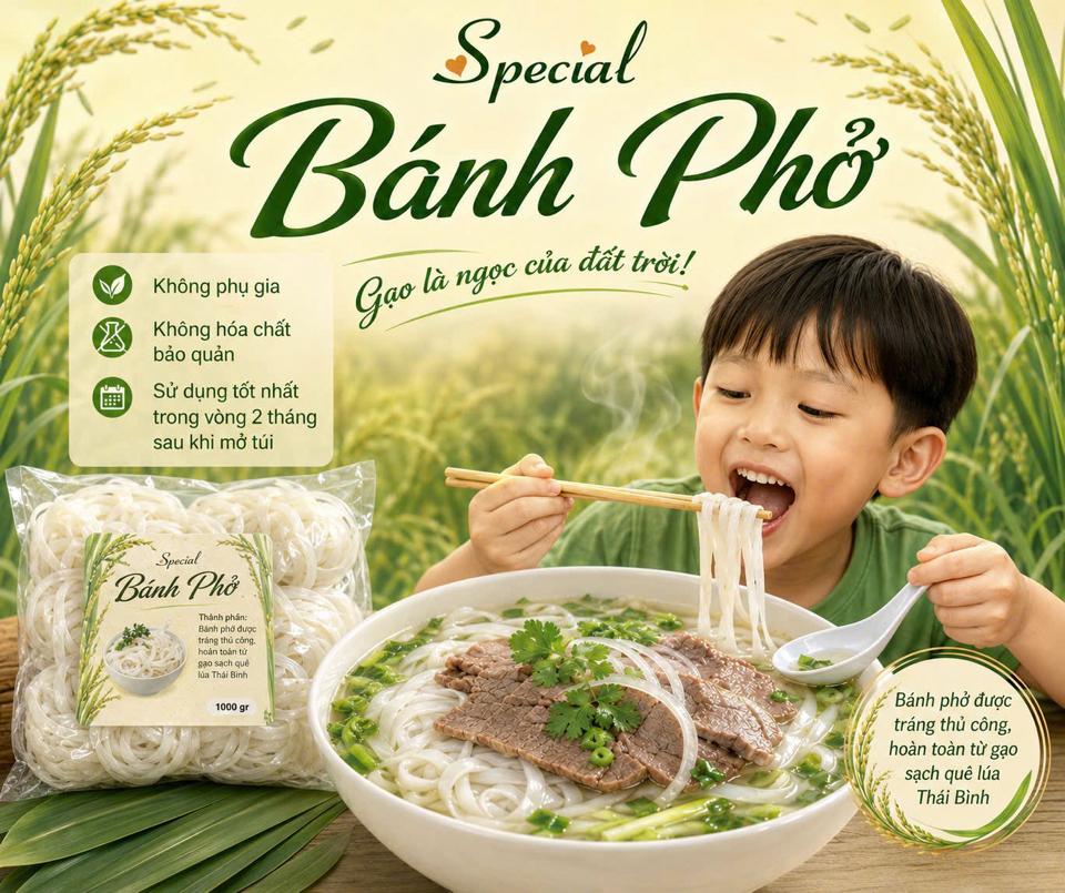 Bánh Phở Sạch (Cam kết không phụ gia, ko hoá chất bảo quản)-duoc-ban-tai-Siêu thị Special