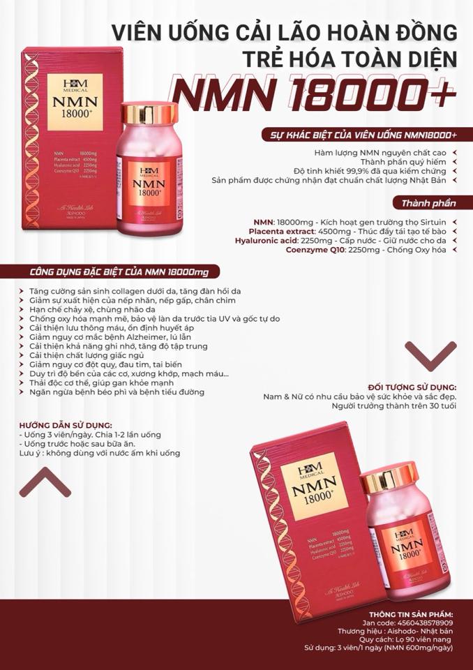Viên uống trẻ hoá da NMN 18000 - Aishodo-duoc-ban-tai-Siêu thị Special