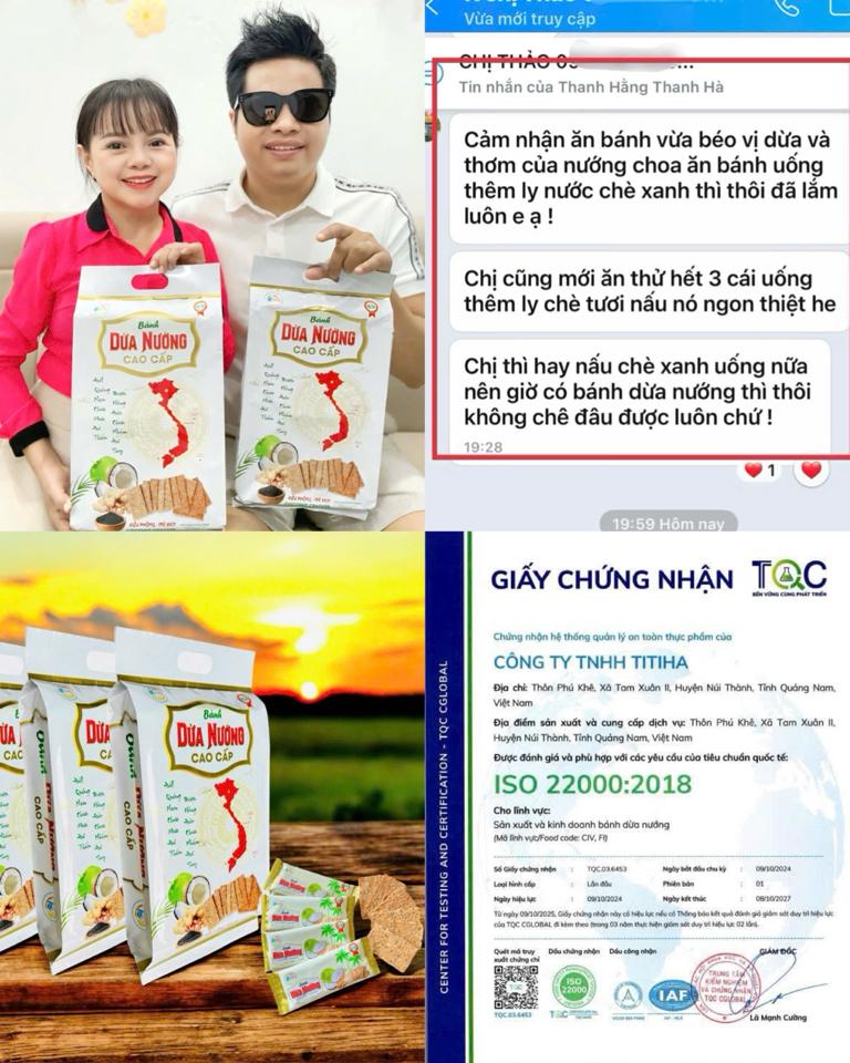 Combo 5 gói bánh dừa nướng cao cấp TITIHA - Đặc sản Quảng Nam-duoc-ban-tai-DohaShop
