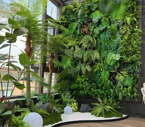 THI CÔNG TRANG TRÍ VÁCH LÁ GIẢ-duoc-ban-tai-TRẦN LÊ SHOW