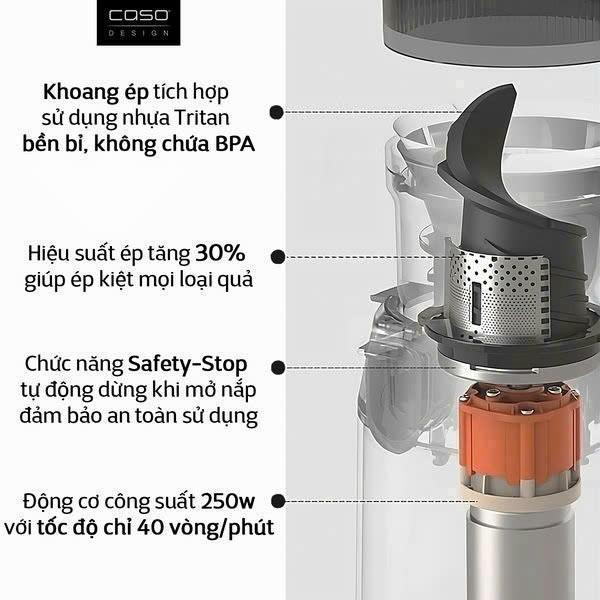 Máy ép chậm Caso SJW600 XL-duoc-ban-tai-Green Life Gia dụng nhập khẩu