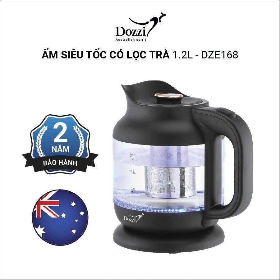 Ấm siêu tốc thủy tinh kèm lõi lọc pha tra Dozzi (Đèn Led)-duoc-ban-tai-Green Life Gia dụng nhập khẩu