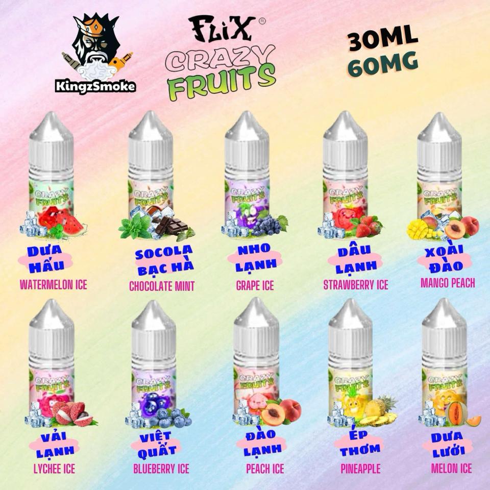 CARAZY FRUITS 60NI-duoc-ban-tai-KINGZ SMOKE E-JUICE