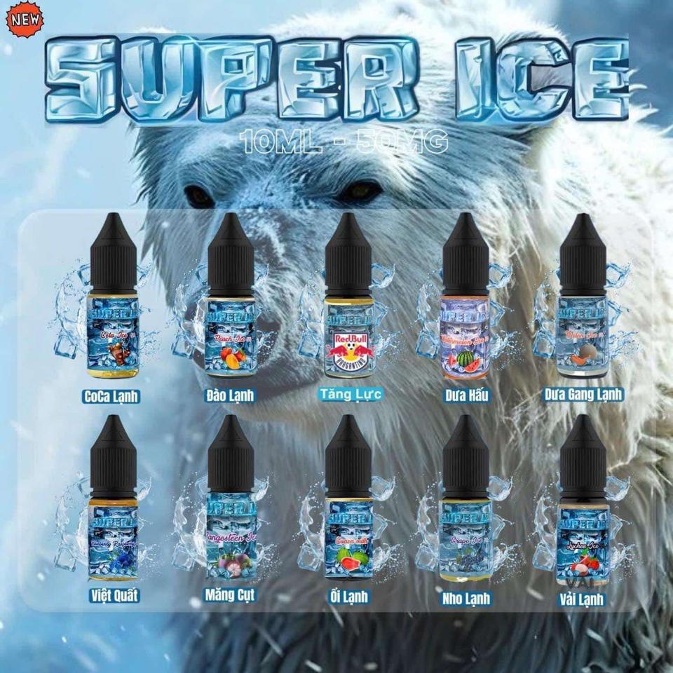 SUPER ICE 10ML - 10 VỊ-duoc-ban-tai-KINGZ SMOKE E-JUICE