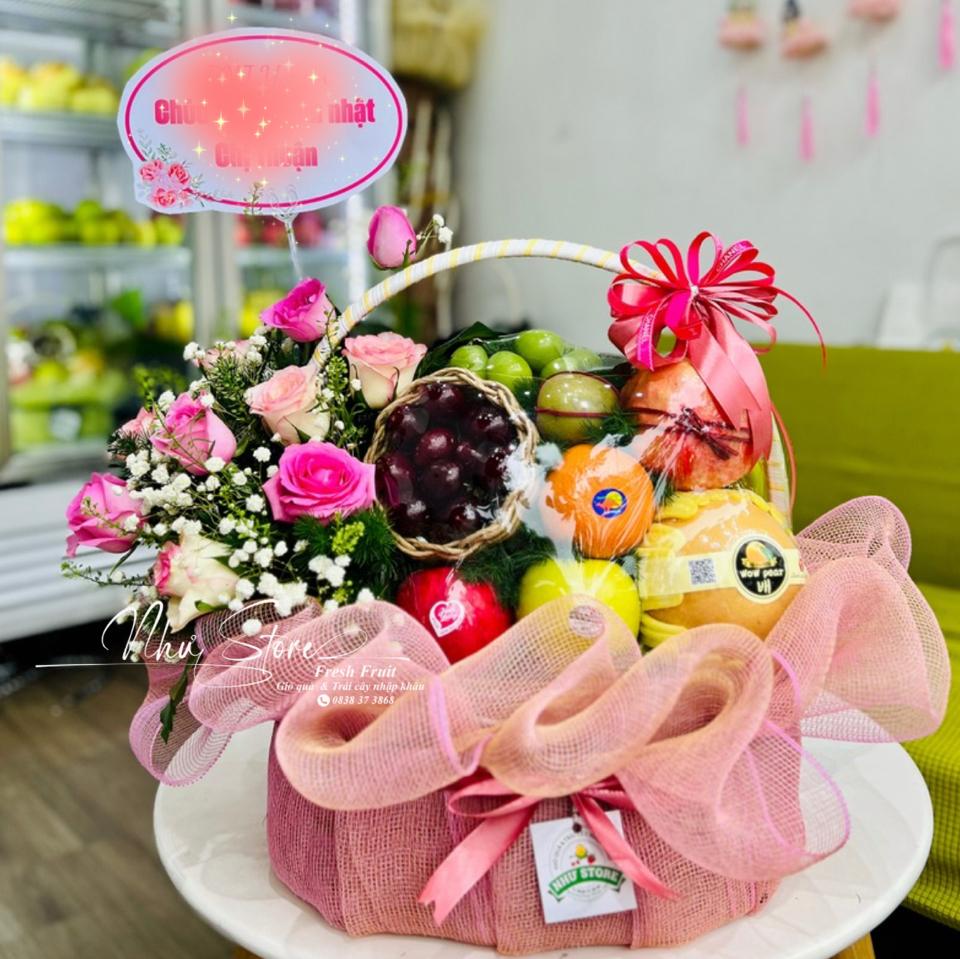 Giỏ quà kèm hoa tươi G143-duoc-ban-tai-Như STORE - Fresh Fruit
