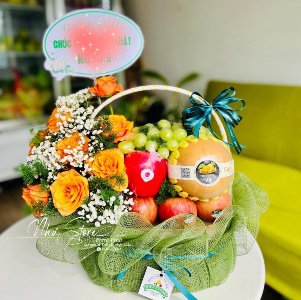 Giỏ quà kèm hoa tươi G115-duoc-ban-tai-Như STORE - Fresh Fruit