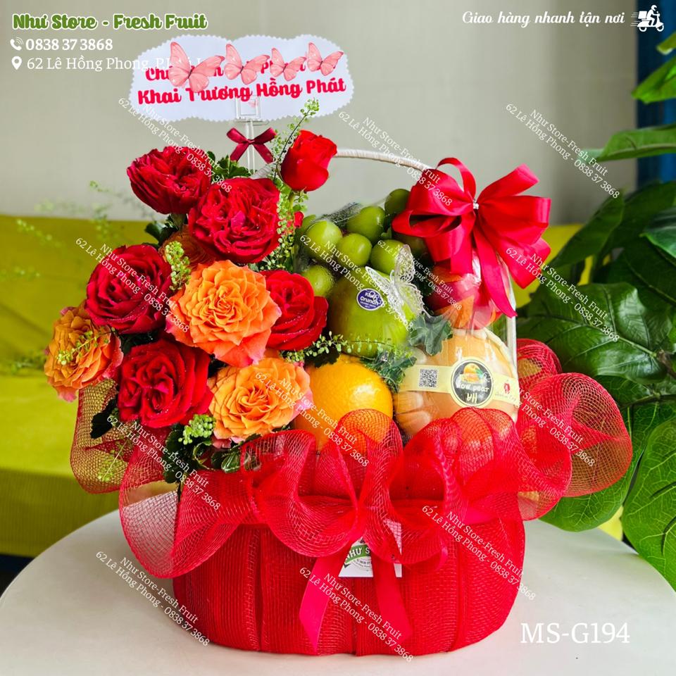 Giỏ quà kèm hoa tươi G194-duoc-ban-tai-Như STORE - Fresh Fruit