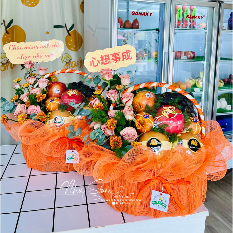 Giỏ quà kèm hoa tươi G53-duoc-ban-tai-Như STORE - Fresh Fruit