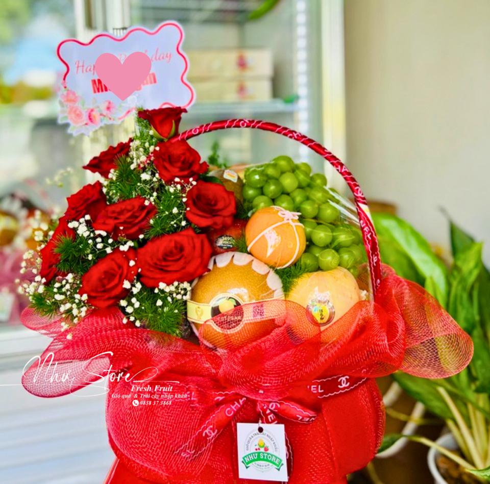 Giỏ quà kèm hoa tươi G59-duoc-ban-tai-Như STORE - Fresh Fruit