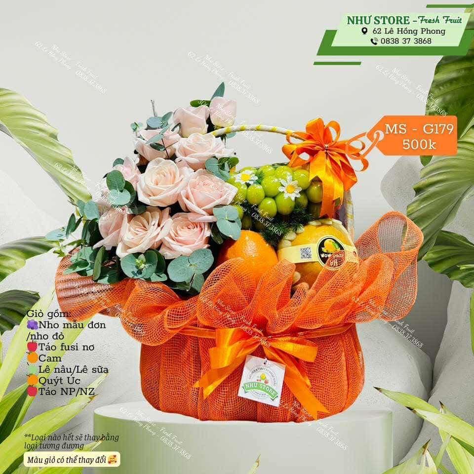 Giỏ quà kèm hoa tươi G194-duoc-ban-tai-Như STORE - Fresh Fruit