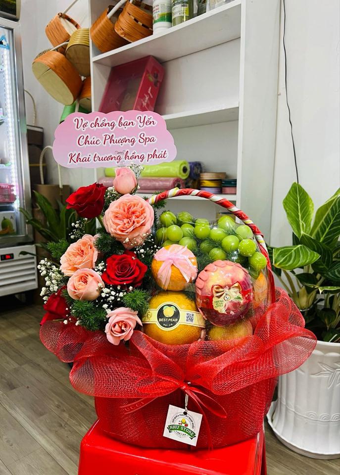 Giỏ quà kèm hoa tươi G59-duoc-ban-tai-Như STORE - Fresh Fruit