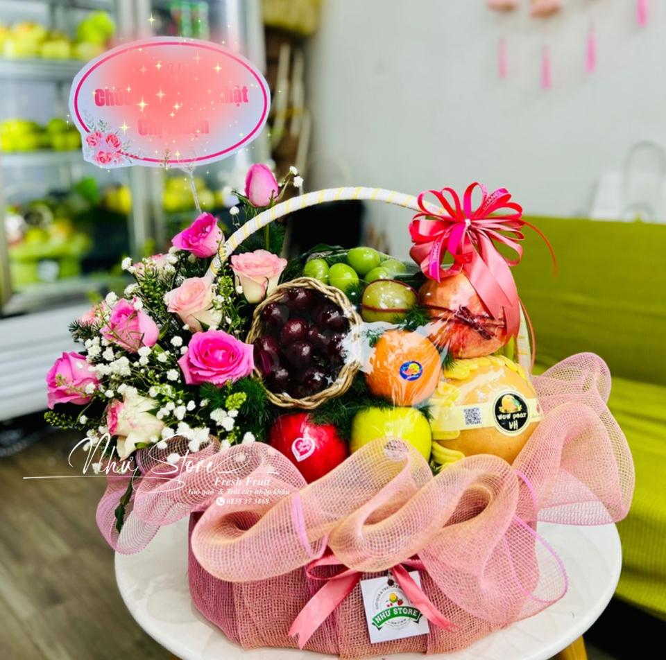 Giỏ quà kèm hoa tươi G143-duoc-ban-tai-Như STORE - Fresh Fruit