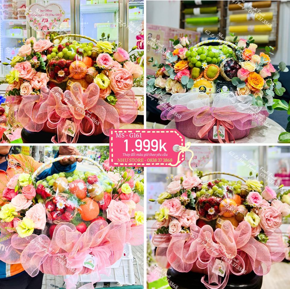 Giỏ quà kèm hoa tươi G161-duoc-ban-tai-Như STORE - Fresh Fruit