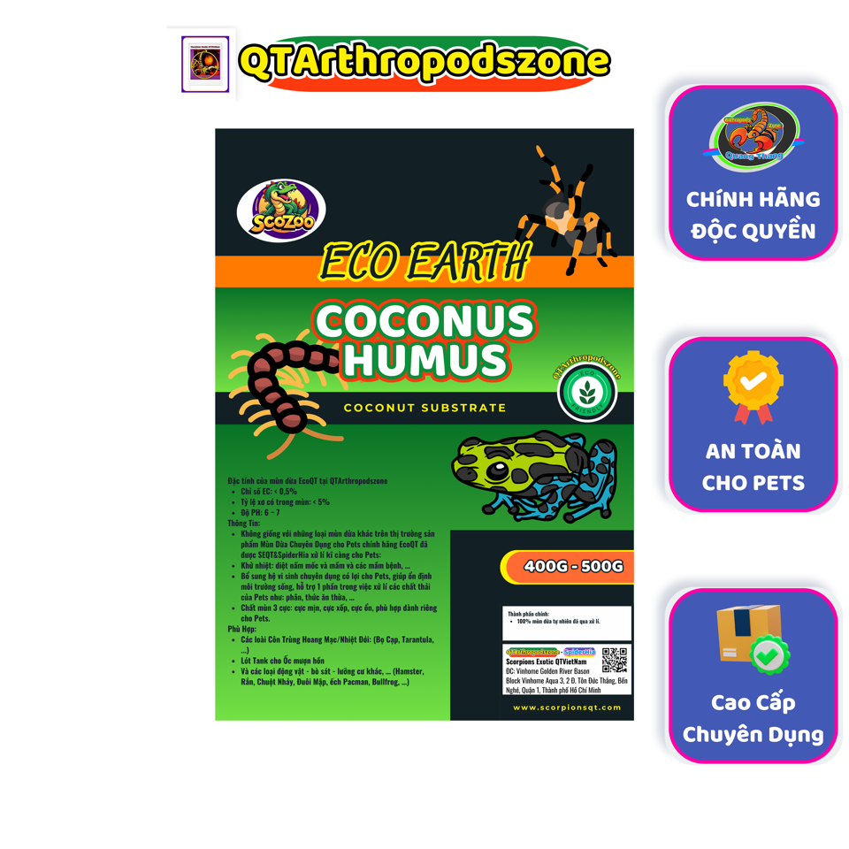 Mùn Dừa Eco Earth (Coconus Humus) Chuyên Dụng (Chính Hãng QTArthropodszone)-duoc-ban-tai-QTArthropodszone (Scorpions Exotic QTVietNam & SpiderHia)