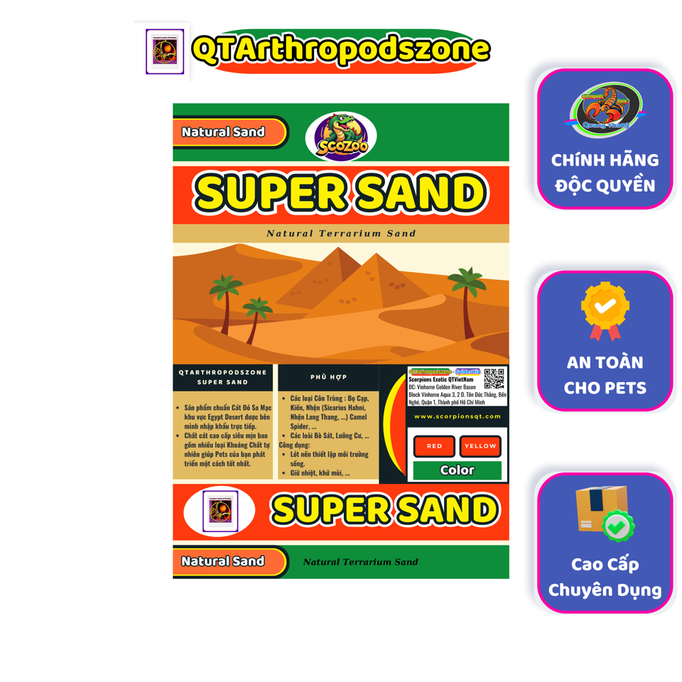 Super Sand Cát Sa Mạc Chính Hãng QTArthropodszone Cao Cấp Chuyên Dụng Dành Riêng Cho Côn Trùng Và Bò Sát-duoc-ban-tai-QTArthropodszone (Scorpions Exotic QTVietNam & SpiderHia)