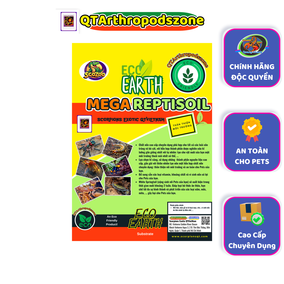 [Công Thức Mới] Mega Reptisoil Eco Earth Đất Nền Cao Cấp Chuyên Dụng Cho Côn Trùng Và Bò Sát (Chính Hãng QTArthropodszone)-duoc-ban-tai-QTArthropodszone (Scorpions Exotic QTVietNam & SpiderHia)