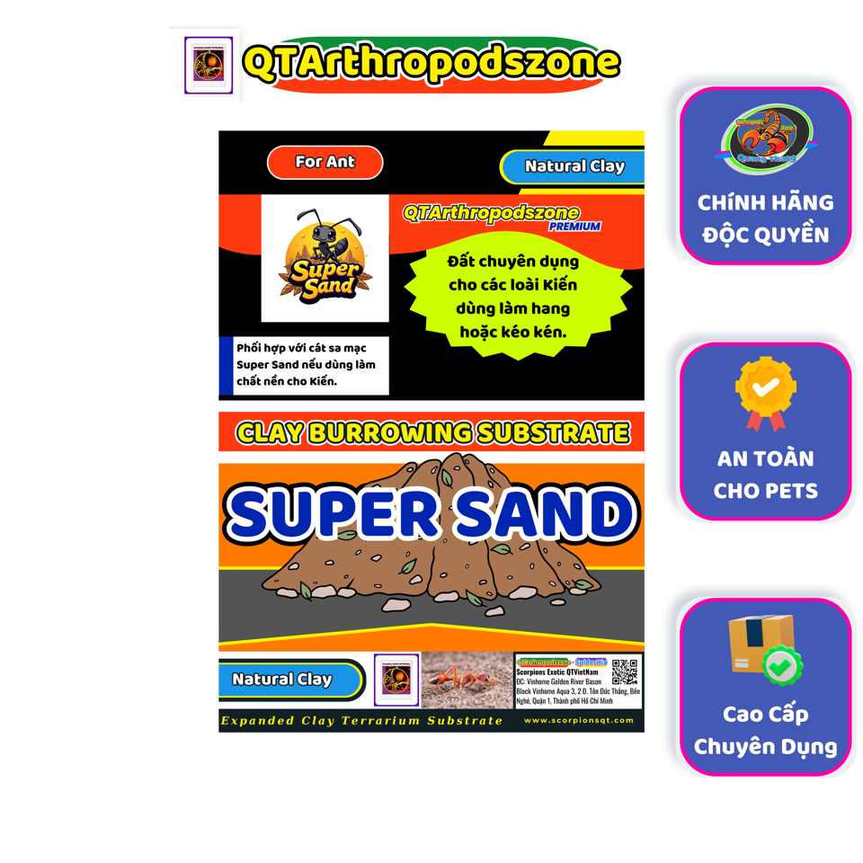 Ant Soil Super Sand Đất Kéo Kén Tạo Hang Chuyên Dụng Dành Riêng Cho Ant (Kiến Kéo Kén Và Làm Hang) (Chính Hãng QTArthropodszone)-duoc-ban-tai-QTArthropodszone (Scorpions Exotic QTVietNam & SpiderHia)