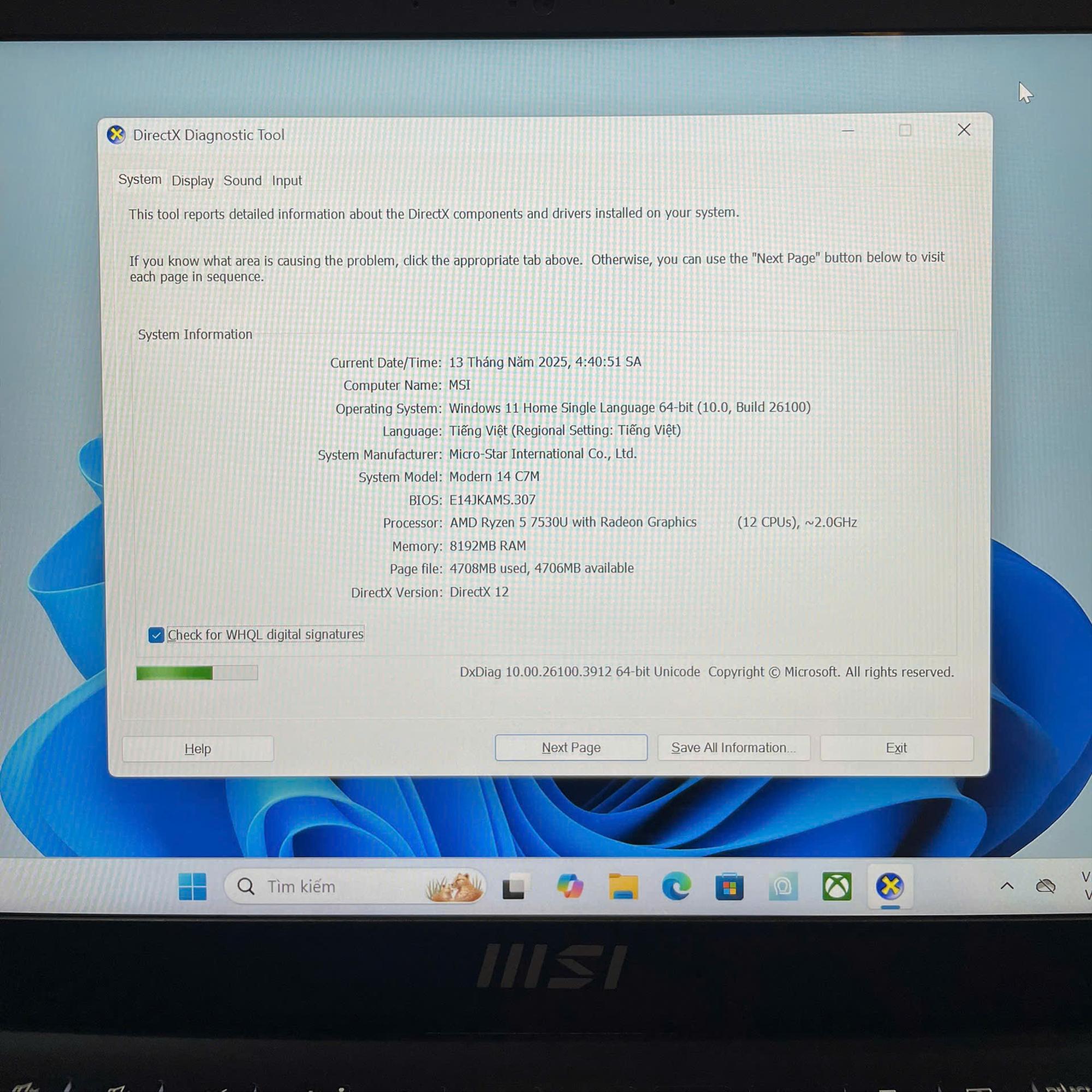 Laptop MSI RYZEN 5 7530U ZIN TEM - CÒN BẢO HÀNH FPT TỚI 4/2026-duoc-ban-tai-Vi Tính Kim Trân