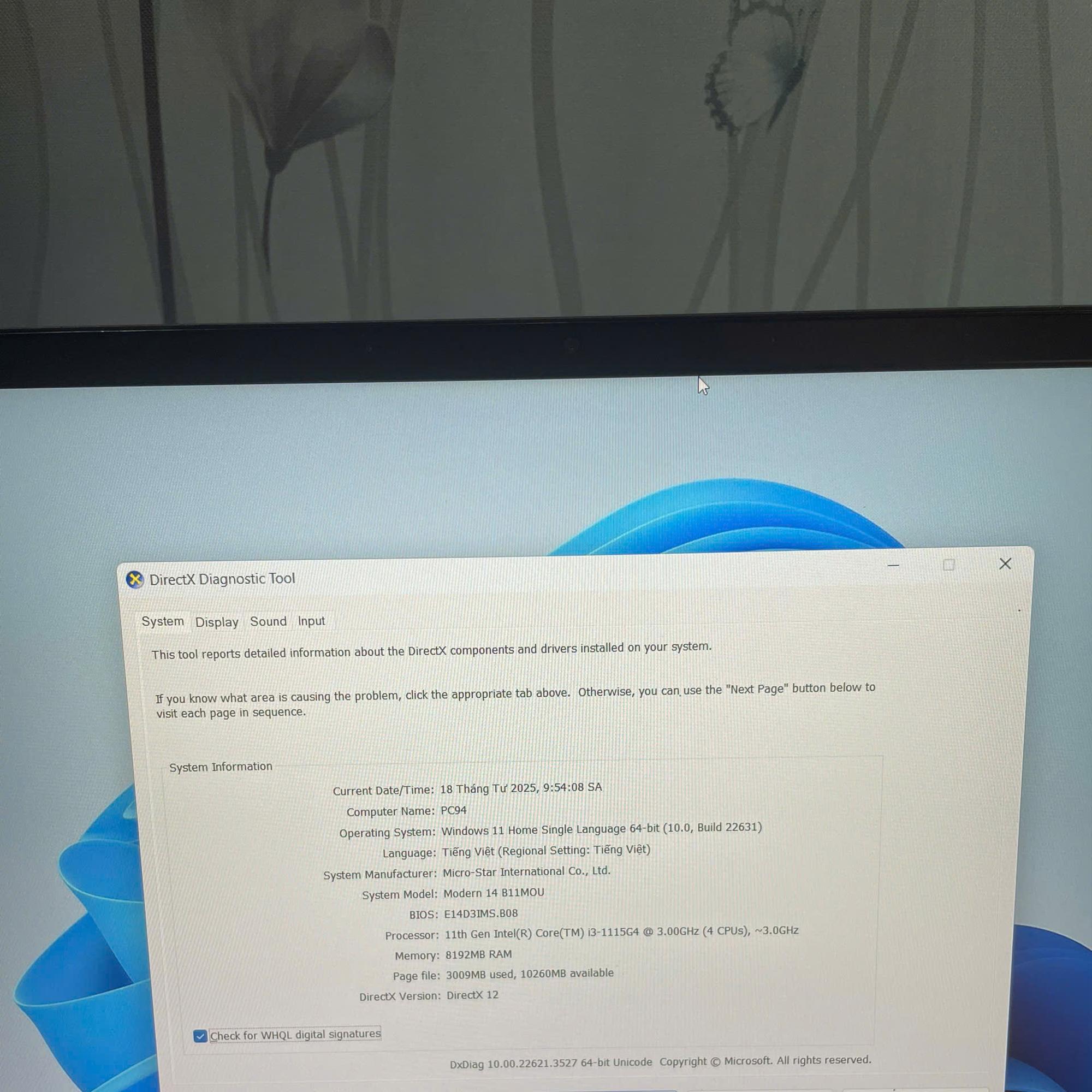 Laptop MSI I3 11TH 8/256gb zin đẹp-duoc-ban-tai-Vi Tính Kim Trân