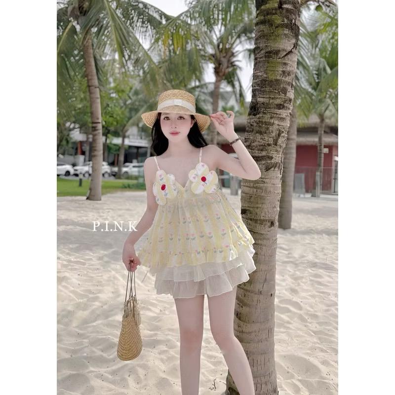 áo 2 dây hoa kèm chân váy-duoc-ban-tai-Tediel -  thuê đồ